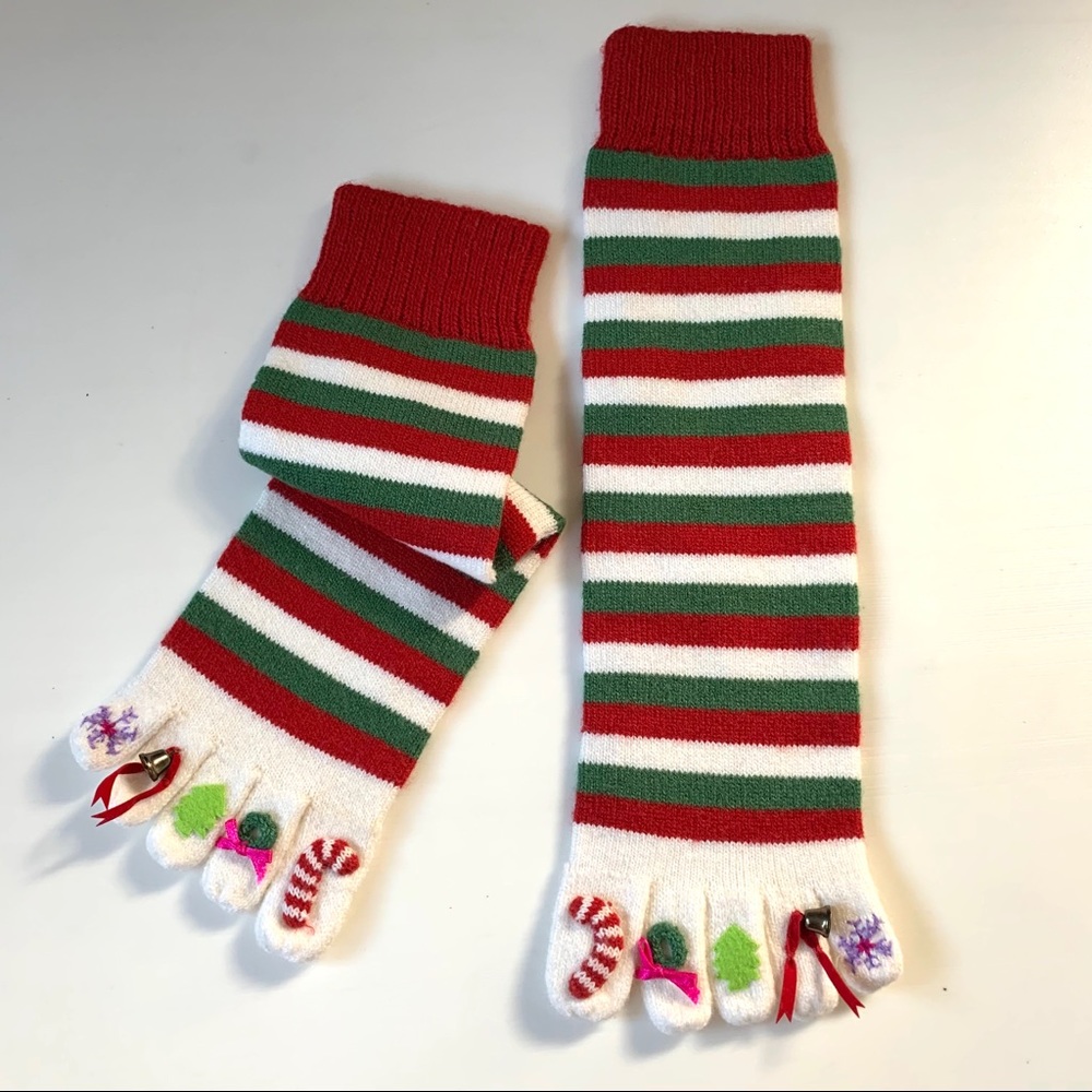 NWOT Vintage longChristmas knit toe socks
